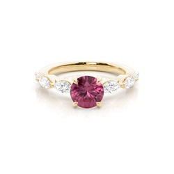 Prong Set Pink Tourmaline Engagement Ring