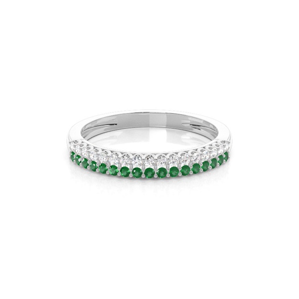 Micro Prong Emerald Half Eternity Ring