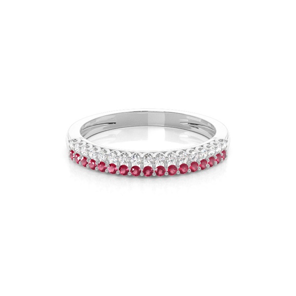 Micro Prong Ruby Half Eternity Ring