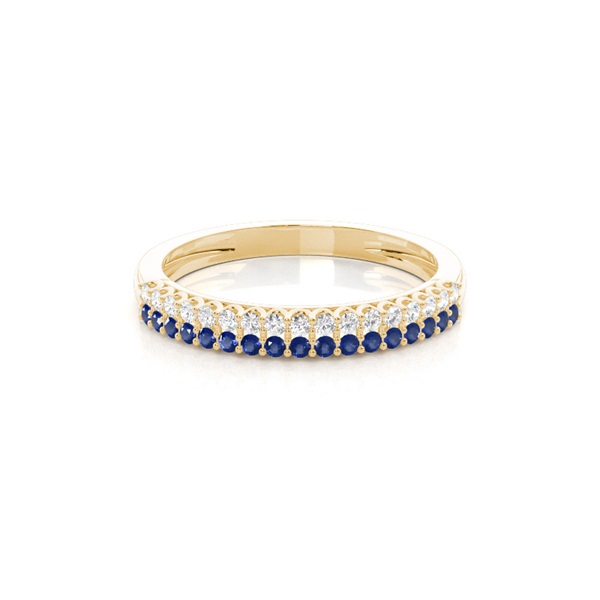 Micro Prong Blue Sapphire Half Eternity Ring