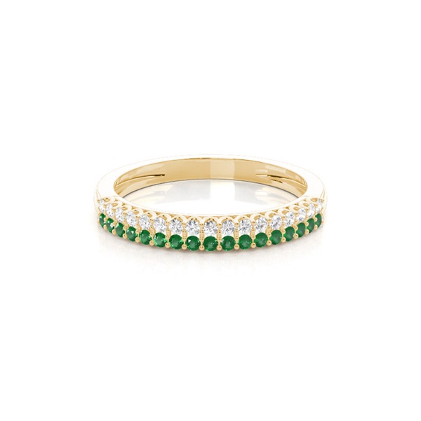 Micro Prong Emerald Half Eternity Ring