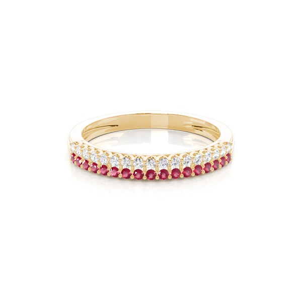 Micro Prong Ruby Half Eternity Ring