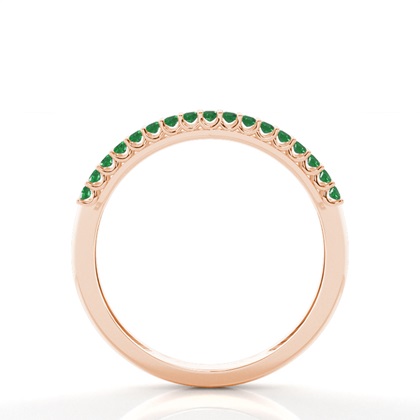 Micro Prong Smaragd Halber Ewigkeitsring