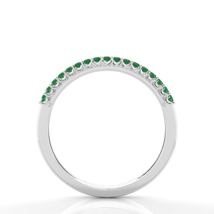 Micro Prong Smaragd Halber Ewigkeitsring