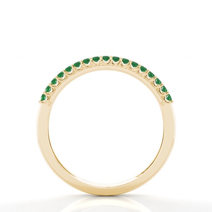 Micro Prong Smaragd Halber Ewigkeitsring