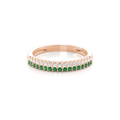 Micro Prong Emerald Half Eternity Ring