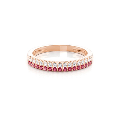 Micro Prong Ruby Half Eternity Ring