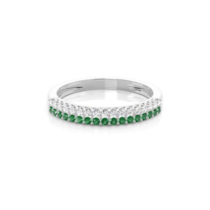 Micro Prong Emerald Half Eternity Ring