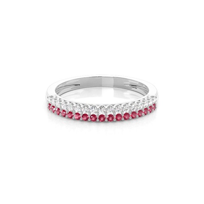 Micro Prong Ruby Half Eternity Ring