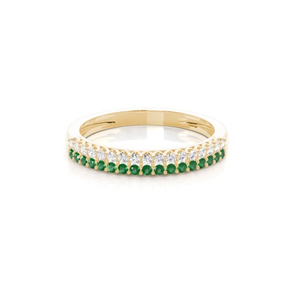 Micro Prong Emerald Half Eternity Ring