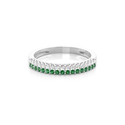 Micro Prong Smaragd Halber Ewigkeitsring