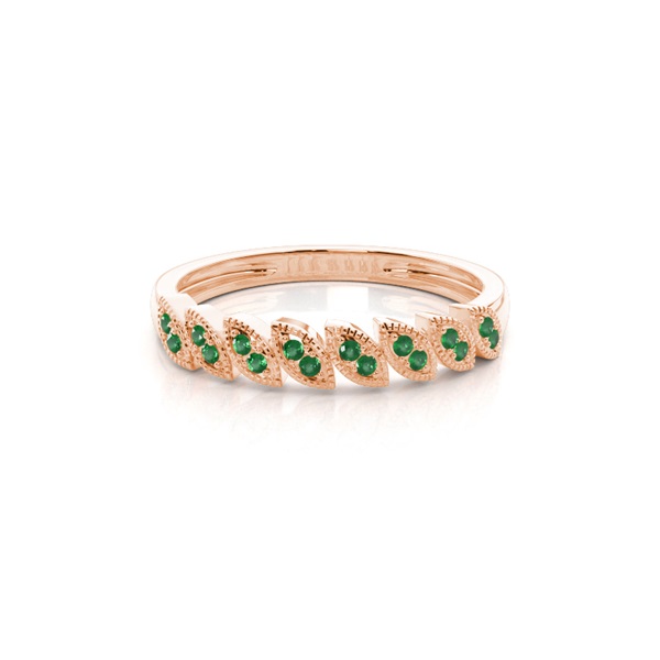 Micro Pave Emerald Half Eternity Ring