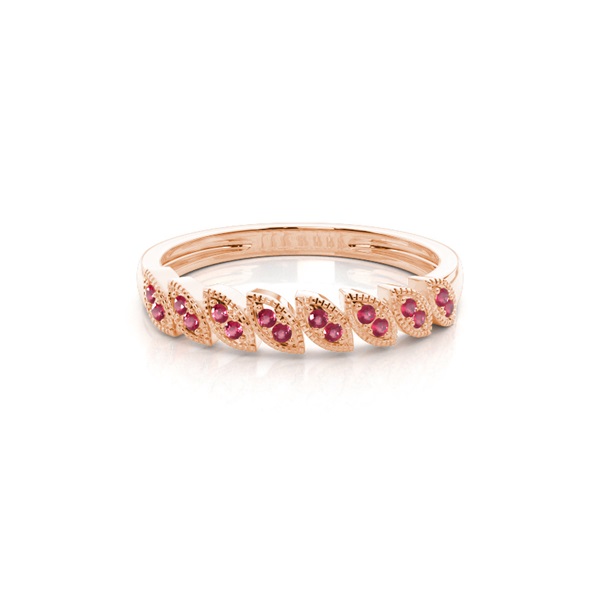 Micro Pave Ruby Half Eternity Ring