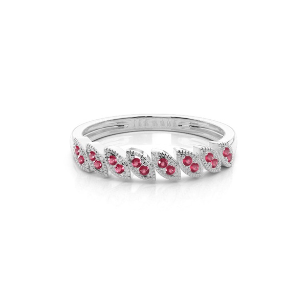 Micro Pave Ruby Half Eternity Ring