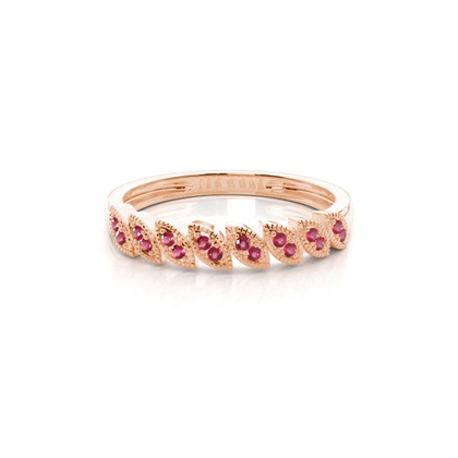 Rose Gold Ruby Diamond Rings