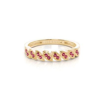 Yellow Gold Ruby Diamond Rings