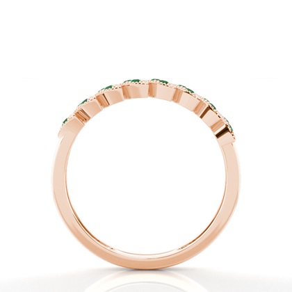 Micro Pave Smaragd Halber Ewigkeitsring