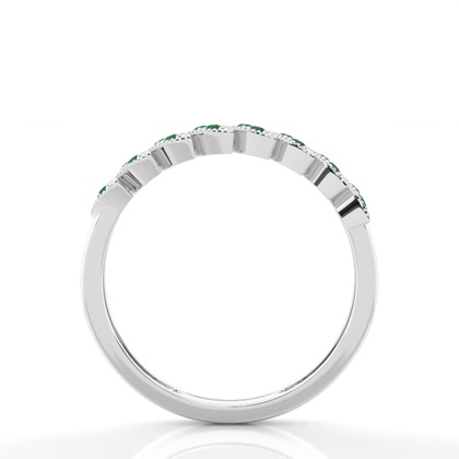 Micro Pave Smaragd Halber Ewigkeitsring