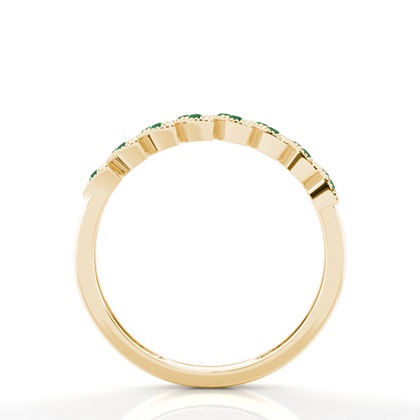 Micro Pave Smaragd Halber Ewigkeitsring