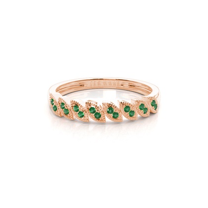 Micro Pave Emerald Half Eternity Ring