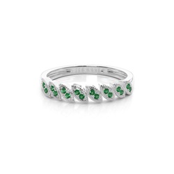 Micro Pave Smaragd Halber Ewigkeitsring