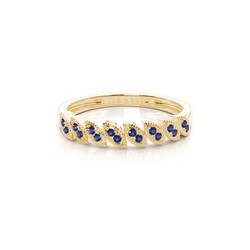 Micro Pave Blue Sapphire Half Eternity Ring