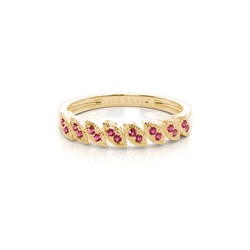 Micro Pave Ruby Half Eternity Ring