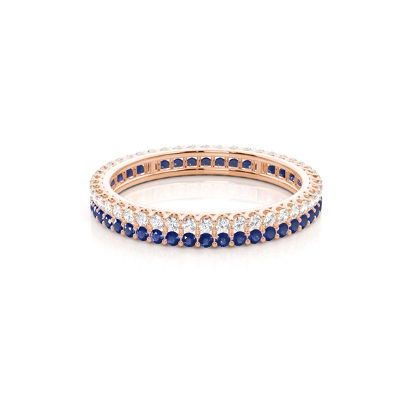 Micro Prong Blue Sapphire Full Eternity Ring