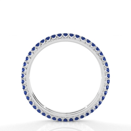 Mikrostift Blauer Saphir Voller Ewigkeitsring