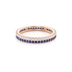 Micro Prong Blue Sapphire Full Eternity Ring