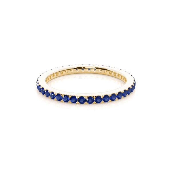 Mikropflaster Blauer Saphir Voller Ewigkeitsring
