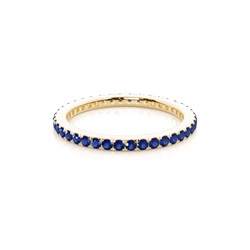 Mikropflaster Blauer Saphir Voller Ewigkeitsring
