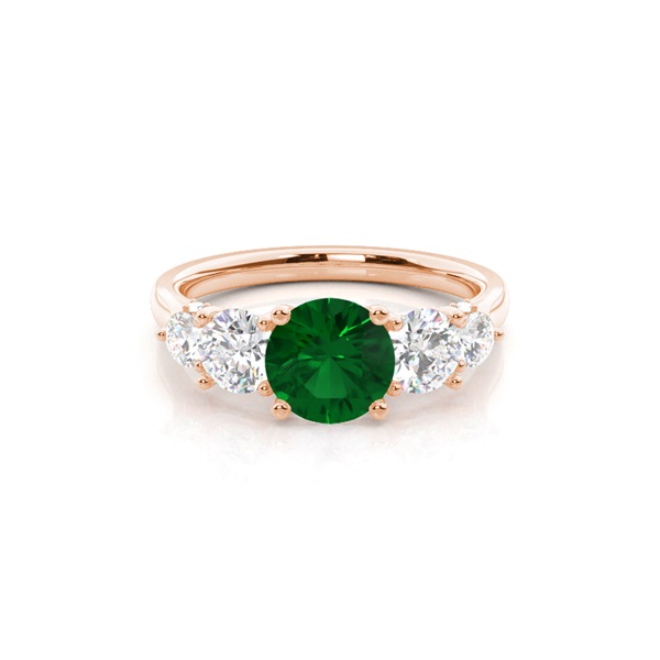 Prong Setting Emerald Five Stone Ring