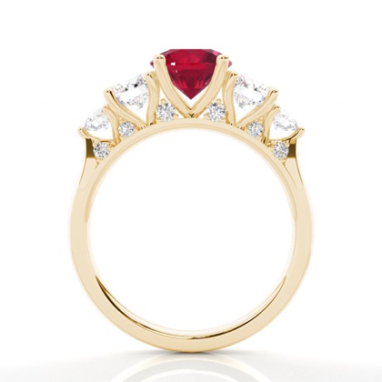Prong Setting Ruby Five Stone Ring