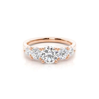 Rose Gold 5 Stone Diamond Rings