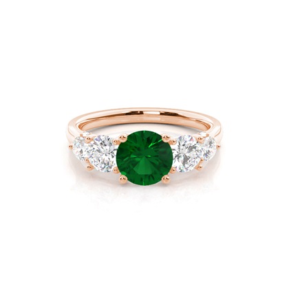 Prong Setting Emerald Five Stone Ring