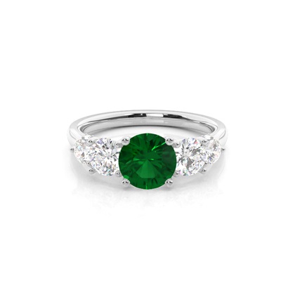 Prong Setting Emerald Five Stone Ring