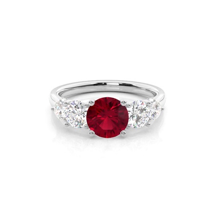Prong Setting Ruby Five Stone Ring