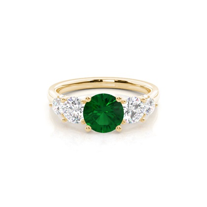 Prong Setting Emerald Five Stone Ring