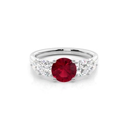 Prong Setting Ruby Five Stone Ring