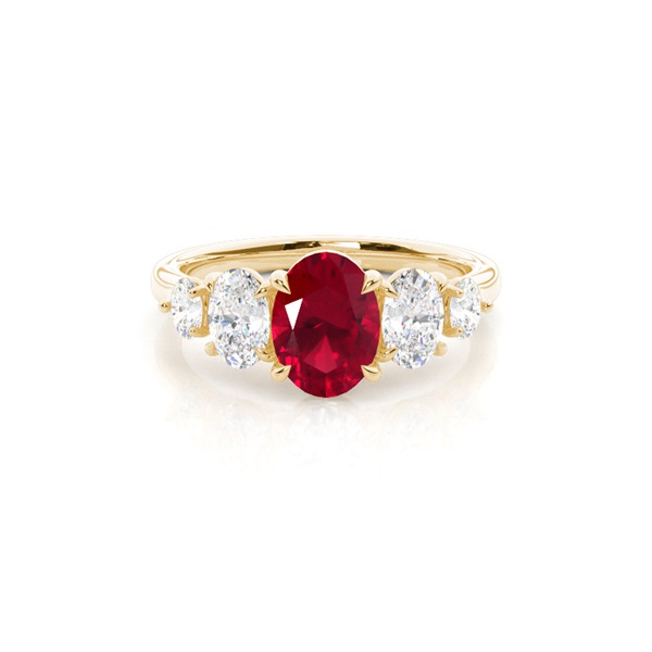 Prong Setting Ruby Five Stone Ring