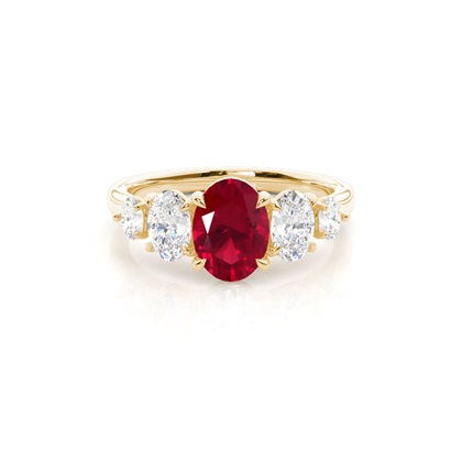 Yellow Gold Ruby Diamond Rings