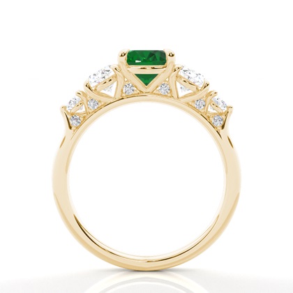 Smaragdring mit fünf Steinen in Krappenfassung