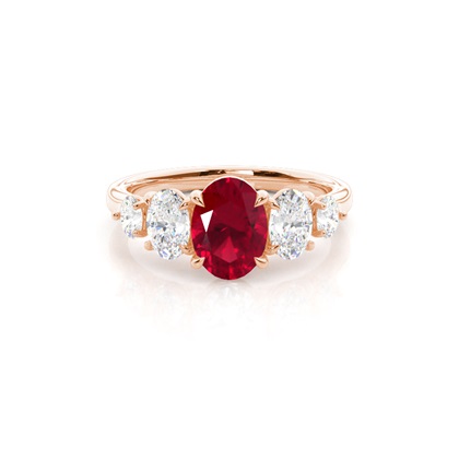 Rose Gold 5 Stone Diamond Rings