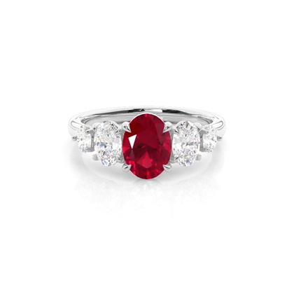 Prong Setting Ruby Five Stone Ring