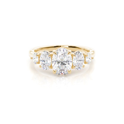 Yellow Gold 5 Stone Diamond Rings