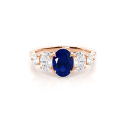 Prong Setting Blue Sapphire Five Stone Ring