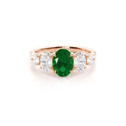 Prong Setting Emerald Five Stone Ring