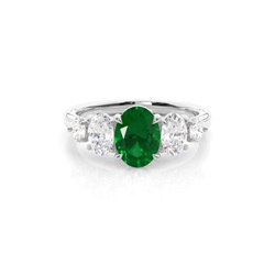 Prong Setting Emerald Five Stone Ring