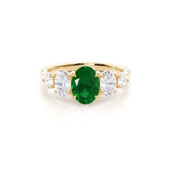 Prong Setting Emerald Five Stone Ring